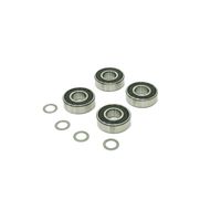 Detailed view of FMB band saw roller guide assembly showing precision components