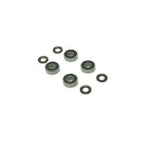 Close-up of FMB band saw roller guide kit 212722 mounting hardware and rollers