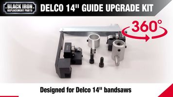 Delco 14” – 360 Video Demo for this Delco 14” Roller Guide Upgrade Kit for your band saw