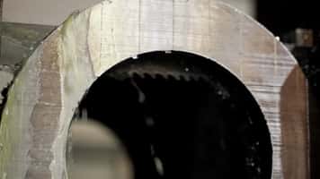 Carbide Triple Chip Band Saw Blade in Action – QSaw 1002 High-Production Cutting
